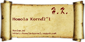 Homola Kornél névjegykártya