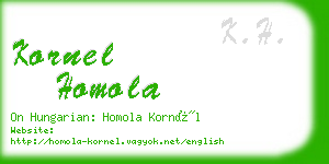 kornel homola business card